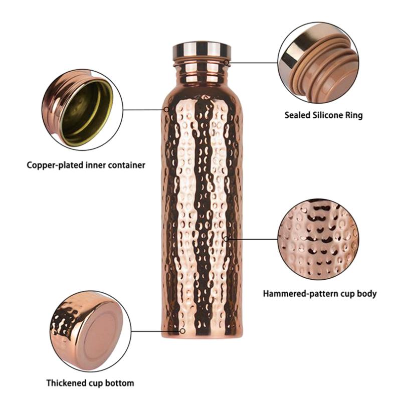 Sports Water Bottle Insulated - [G] 800ML Electroplated Copper Water Bottle​