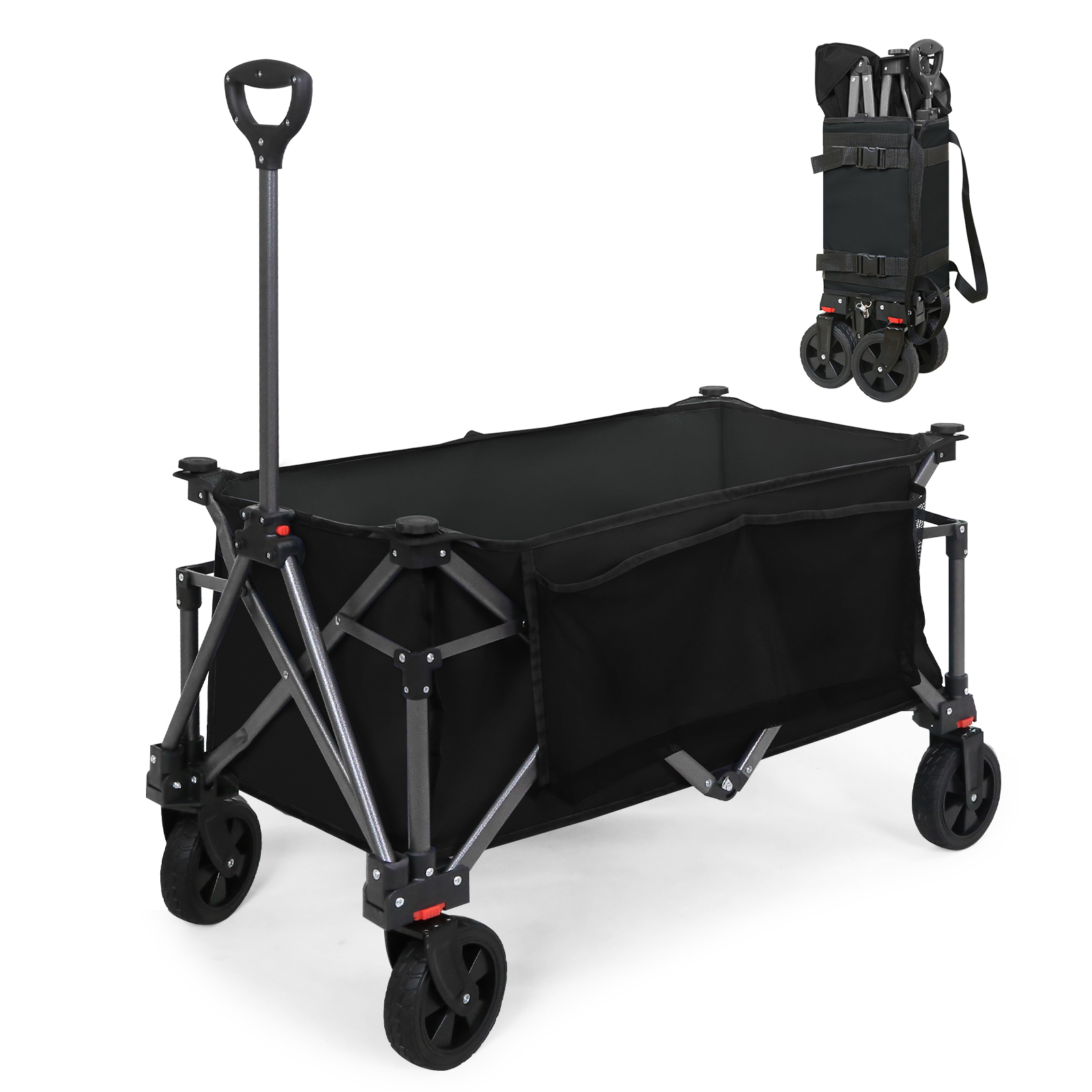 Sports Equipment Trolley - Heavy-Duty Folding Collapsible Utility Wagon with