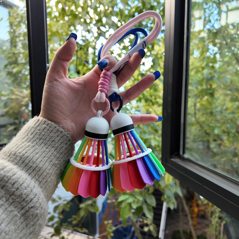Sports Equipment In Chinese - 3D Printed Badminton Keychain Mini Sports
