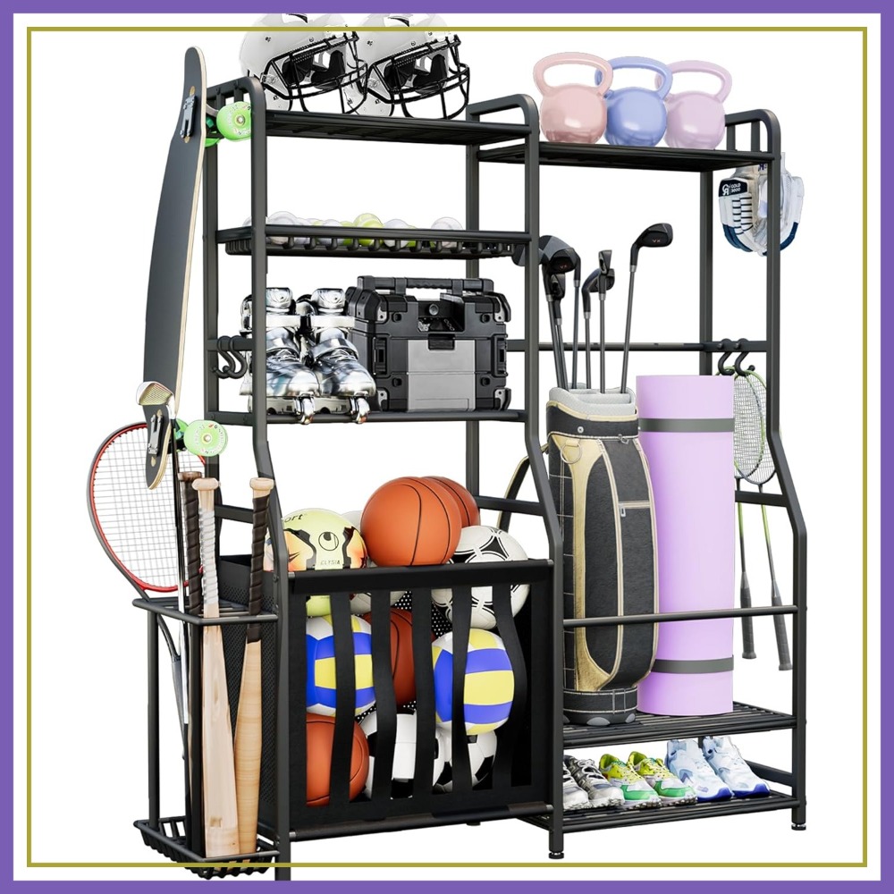 Sports Equipment Outdoor Storage - Garage Sports Equipment Organizer, Golf Bag