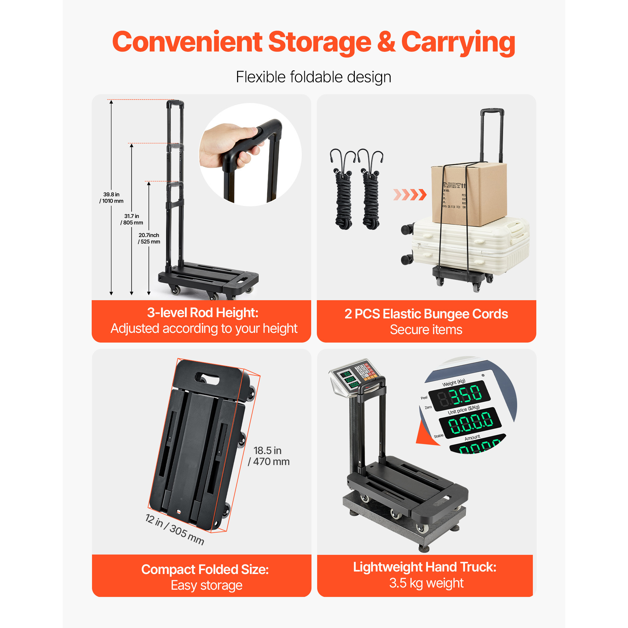 SucceBuy 500LBS Folding Hand T - Sports Equipment Trolley incelemesi ve fiyatı