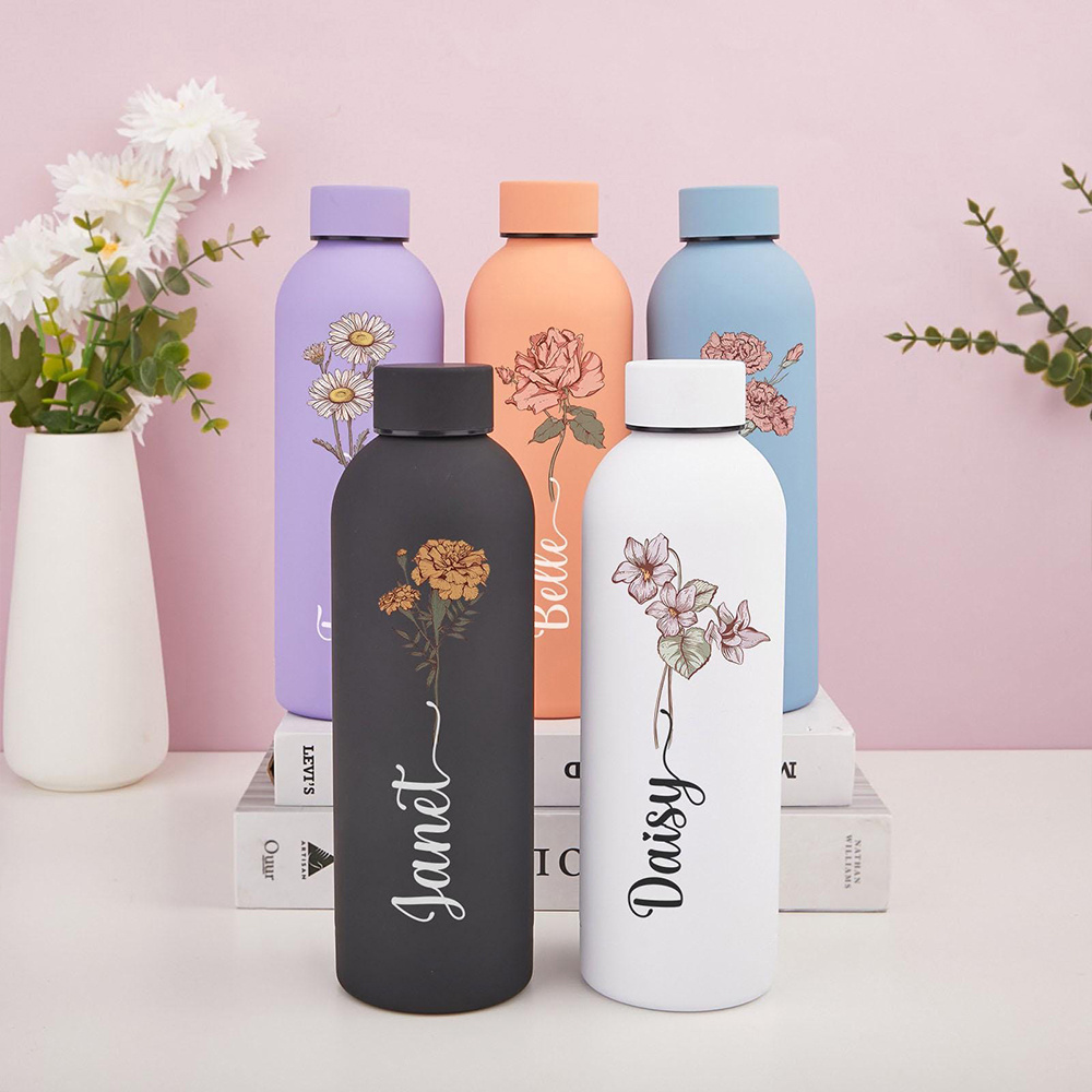 Customized floral water bottle - Sports Water Bottle Insulated incelemesi ve fiyatı