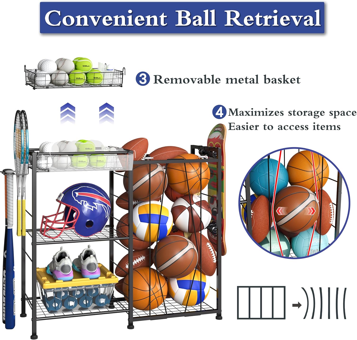 Sports Equipment Organizer wit - Sports Equipment Images incelemesi ve fiyatı