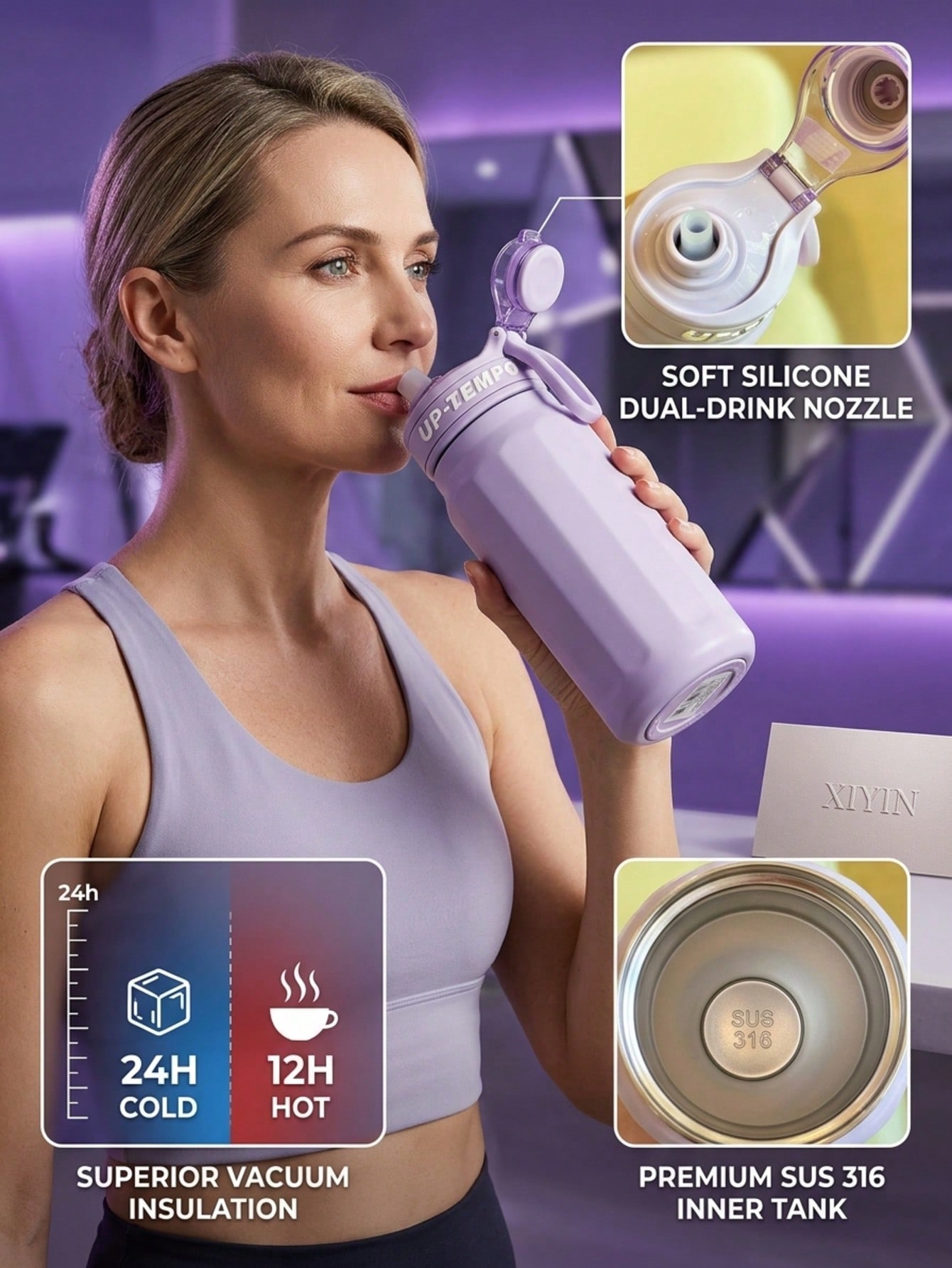 1PC Large Capacity Stainless S - Sports Water Bottle Insulated incelemesi ve fiyatı