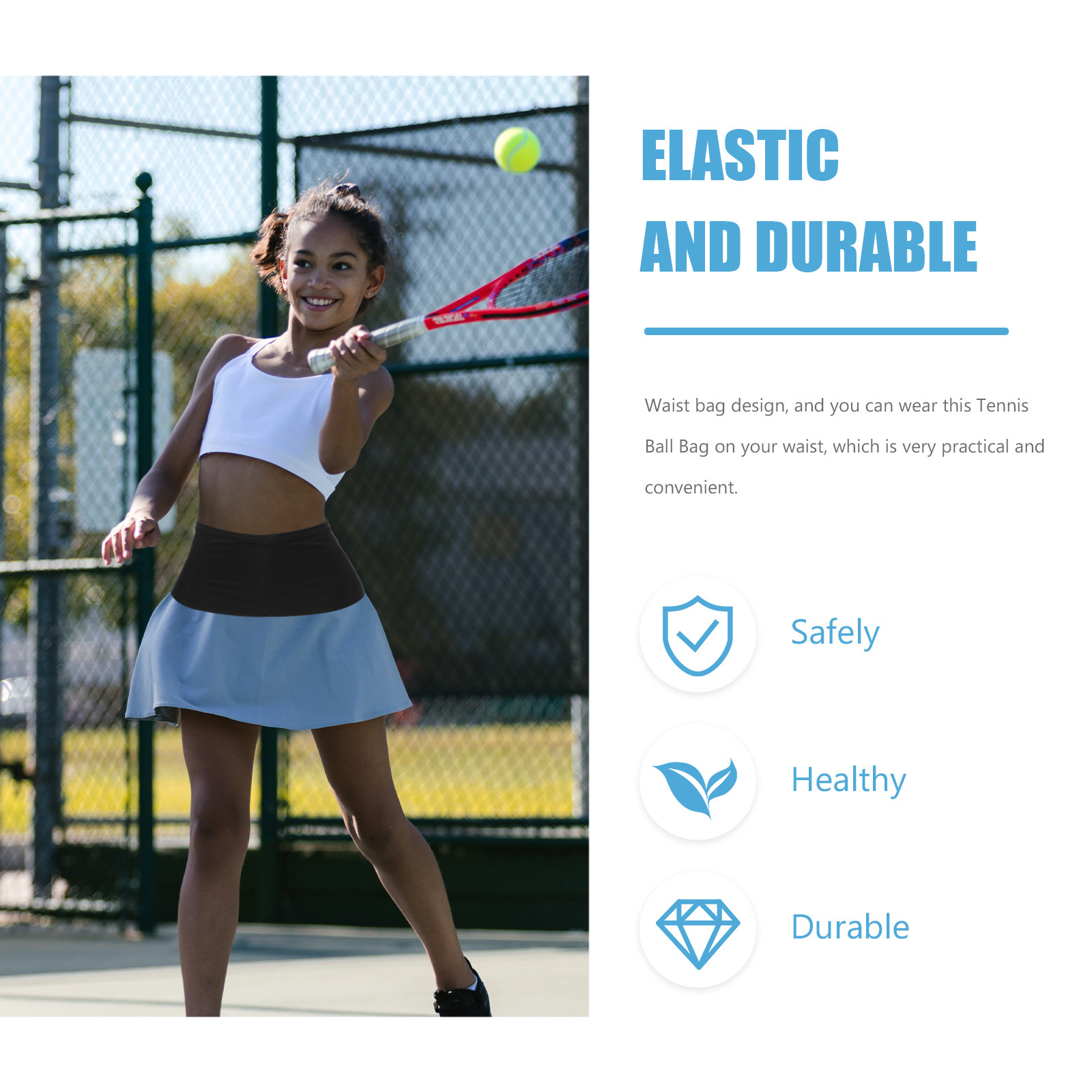 Tennis Ball Waist Bag Reusable - Sports Equipment For Tennis incelemesi ve fiyatı