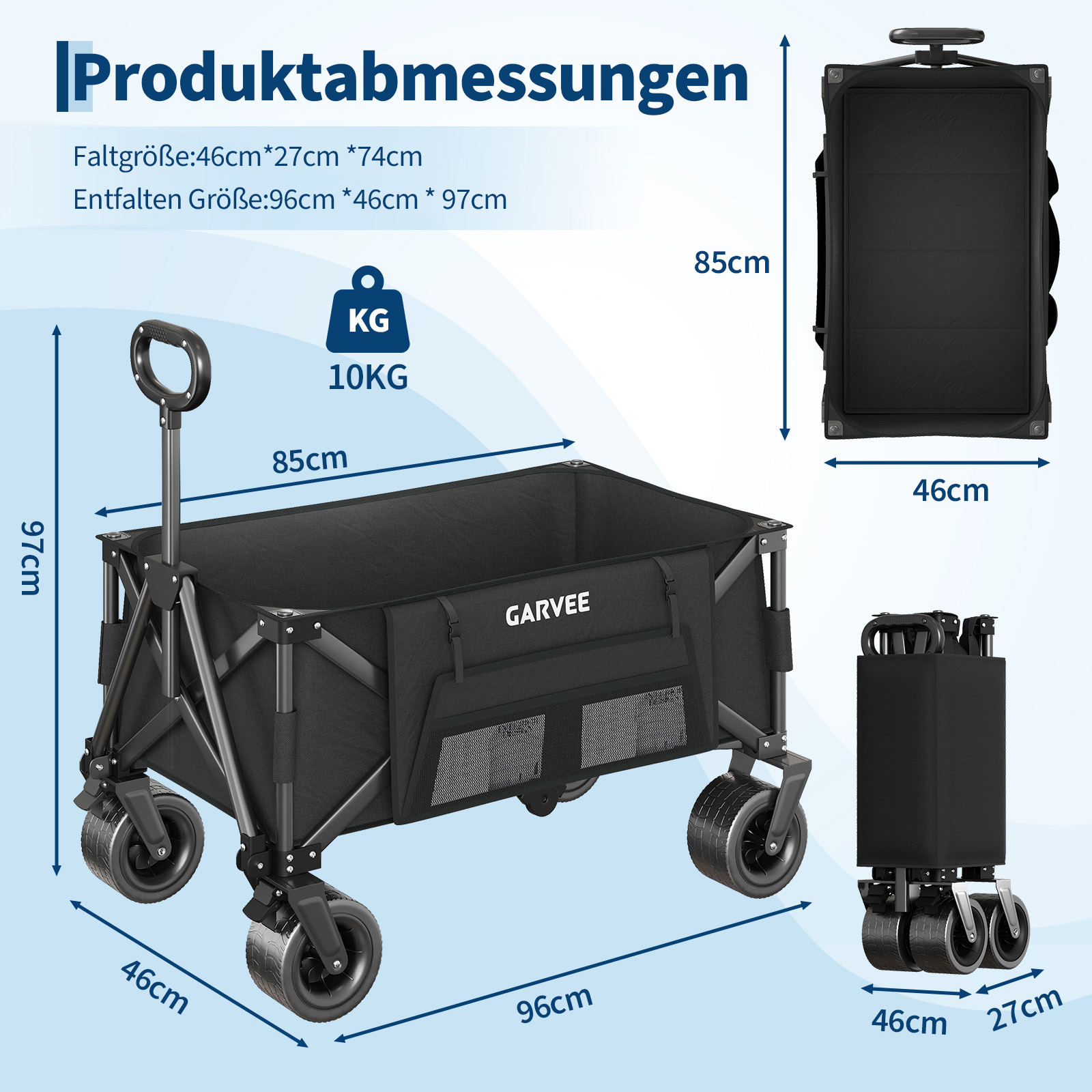 Outdoor Camping Cart with 8 In - Sports Equipment Trolley incelemesi ve fiyatı