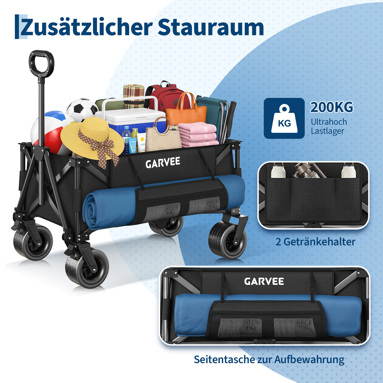 Outdoor Camping Cart with 8 In - Sports Equipment Trolley incelemesi ve fiyatı